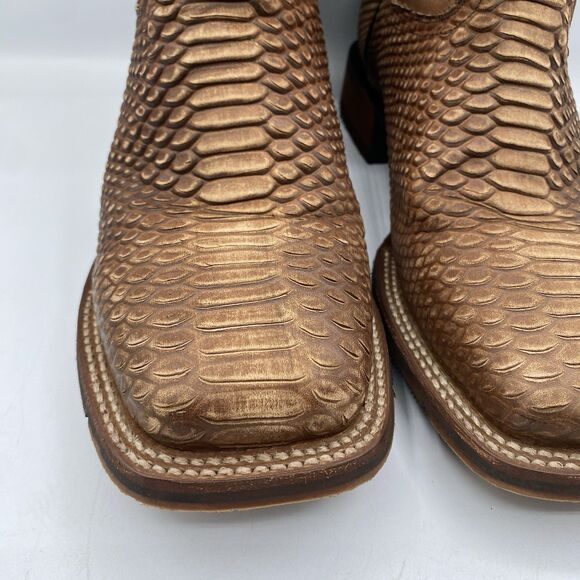 Dan Post Boots Mens 10 D KA Python Print Brown Leather Western Square Toe Cowboy main image 8
